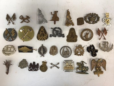 Lot 726 - One box of mainly European and World cap badges and military badges (approximately 100)