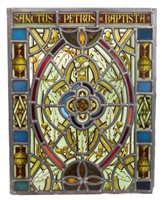 Lot 928 - Fine Victorian stained glass window by T. W....