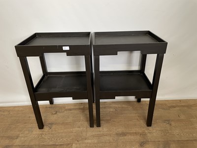 Lot 135 - Pair of Ikea ebonised two tier side tables, 46cm wide x 36cm deep x 71cm high