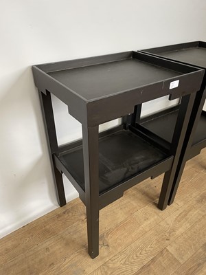 Lot 135 - Pair of Ikea ebonised two tier side tables, 46cm wide x 36cm deep x 71cm high