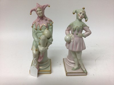 Lot 1193 - Two Royal Doulton limited edition figures - The Jester HN3922, no 164 and Lady Jester HN3924, no 30