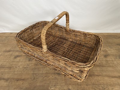 Lot 147 - Large wicker rectangular basket, 87cm x 53cm