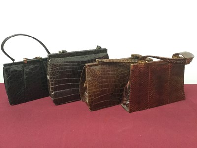 Lot 2121 - Group of vintage handbags including crocodile and lizard skin