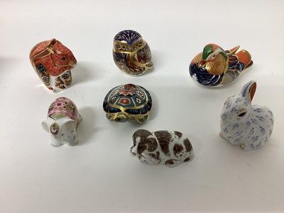 Lot 1319 - Seven Royal Crown Derby paperweights