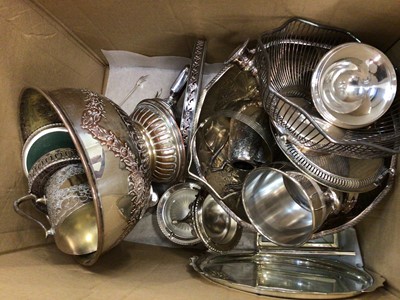 Lot 2625 - Large quantity of silver plate including Mappin & Webb large silver on copper punch bowl etc.