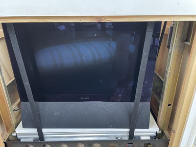 Lot 157 - Bang & Olufsen television (22') in custom made rising painted cabinet