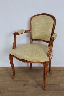 Lot 160 - Set of eight French-style upholstered dining chairs, two carvers and six standards