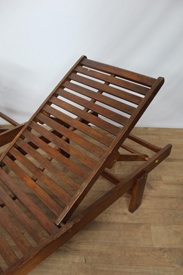 Lot 165 - Pair of wooden sun loungers