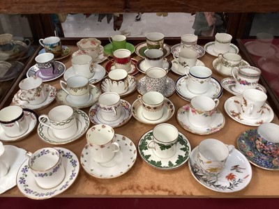 Lot 1201 - Collection of 19th and early 20th century coffee cans and saucers, various manufacturers including Crown Staffordshire, Aynsley, Coalport (39)