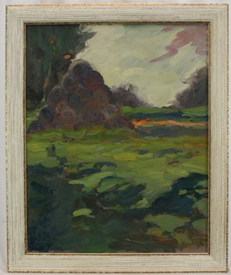 Lot 907 - Kevin Nolar (Contemporary) oil on canvas, hay bales, Lound, signed, 50 x 40cm, framed