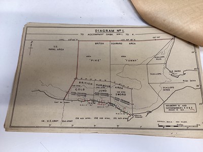 Lot 746 - Second World War Top Secret Operation Neptune (D - Day Landings), report of events as observed by the British Naval Liasion Officer to the Flag Officer, West. (Lieutenant Charles Pickering), from t...