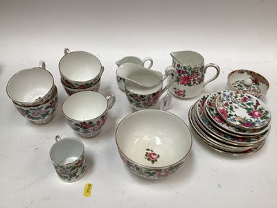 Lot 1208 - Crown Staffordshire tea and dinner service with gilt rim and floral decoration