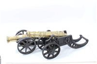 Lot 931 - Two 19th century brass barreled model cannons...