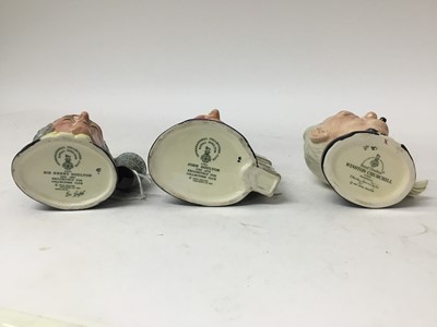 Lot 1219 - Five Royal Doulton character jugs - Sir Henry Doulton D6703, John Doulton D6656, Michael Doulton D6808, The Jug Collector D7147 and Winston Churchill D6934