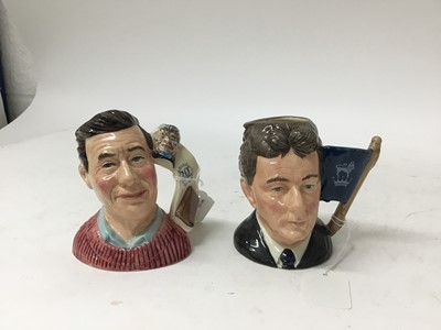 Lot 1219 - Five Royal Doulton character jugs - Sir Henry Doulton D6703, John Doulton D6656, Michael Doulton D6808, The Jug Collector D7147 and Winston Churchill D6934