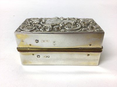 Lot 206 - Victorian silver hair curling tong burner in ornate embossed decorated case and pair silver mounted curling tongs (2)
