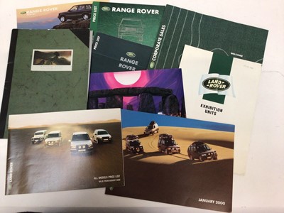 Lot 1986 - Collection of Range Rover Classic and P38 brochures to include Corporate Sales brochure, accessory and model brochures and price lists, P38 30th Anniversary Edition brochure, Bordeaux, Westminister...