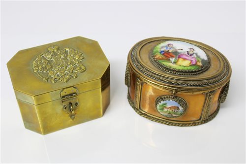 Lot 945 - Imperial Russian brass tea caddy of