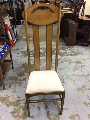 Lot 2672 - Mackintosh style oak high-back chair