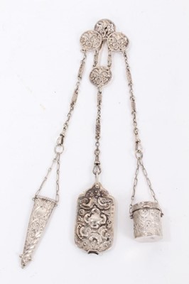 Lot 773 - Victorian silver chatelaine