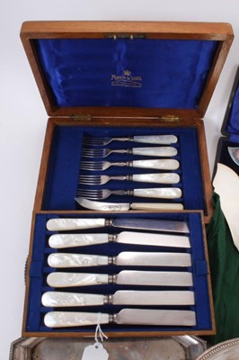 Lot 210 - Selection of miscellaneous plate including wine funnel, fish servers etc
