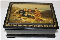 Lot 949 - 1970s Russian hand-painted papier mâché box...