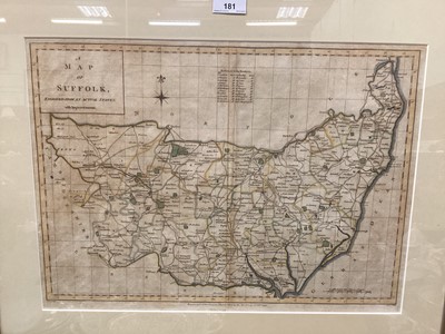 Lot 181 - Late 18th century engraved map of Suffolk