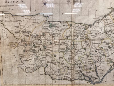 Lot 181 - Late 18th century engraved map of Suffolk