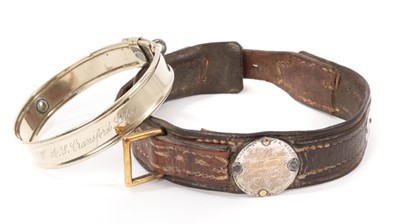 Lot 752 - Two antique dog collars