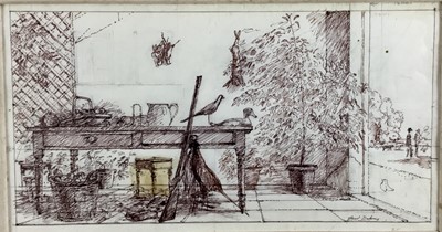 Lot 208 - Fred Dubery (1926-2011) pen and ink interior