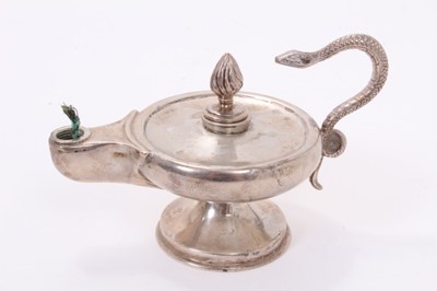 Lot 231 - 1930s silver table lighter together with a silver milk jug