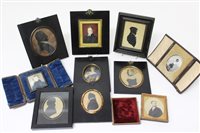 Lot 954 - Collection of 19th century framed silhouettes...