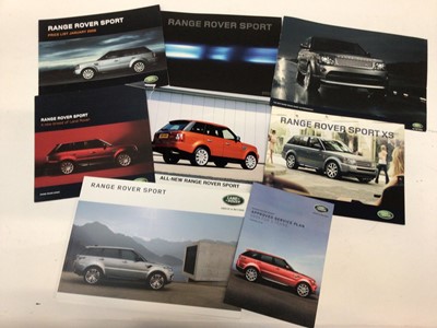 Lot 1979 - Collection of Range Rover Sport sales and accessories brochures, together with price lists and press photographs (1 box)