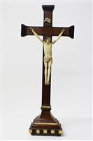 Lot 958 - 19th century bone crucifix on fruit wood and...