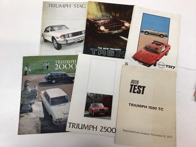 Lot 1960 - Collection of mainly 1970s Triumph sales brochures for various models including TR6, TR7 and Dolomite Sprint (1 box)