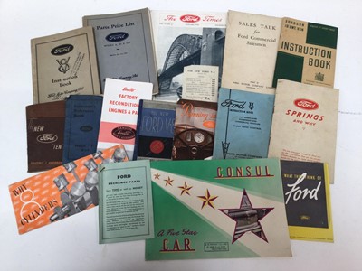 Lot 1956 - Interesting collection of 1930s and later Ford booklets and other items to include January 1934 edition 'The Ford Times', various instruction books. including Sales talk for Ford Commercial Salesm...