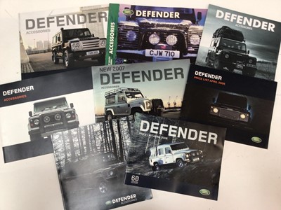 Lot 1949 - Collection of Land Rover Defender accessory brochures and pricelists (1 box)