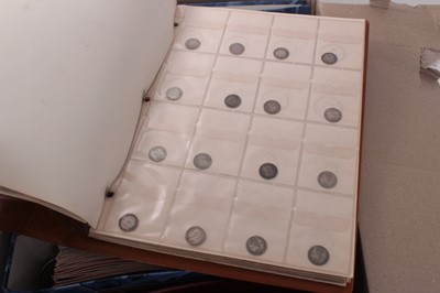 Lot 465 - World - Mixed coins and banknotes to include Royal Mail first day coin covers, G.B. silver coins, Georgian copper U.S. silver Dollar and other issues within albums