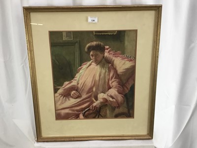 Lot 130 - Charles H.H. Burleigh (1875-1956), watercolour portrait of Avril Burleigh
