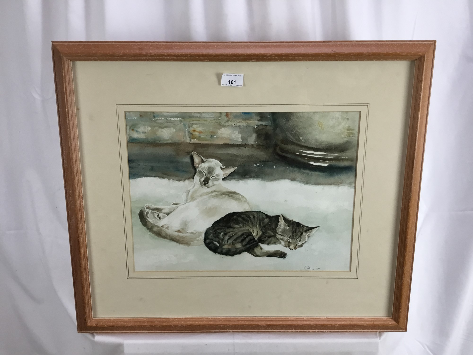 Lot 161 - Gillian Carolan, watercolour, Siamese and a