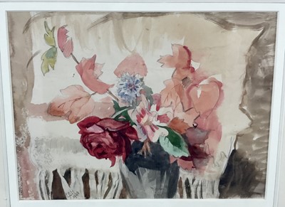 Lot 129 - Edna Clarke-Hall (1879-1979), watercolour, vase of flowers