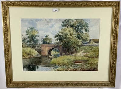 Lot 151 - Arthur Reginald Willett (1869-1929, watercolour, landscape with bridge
