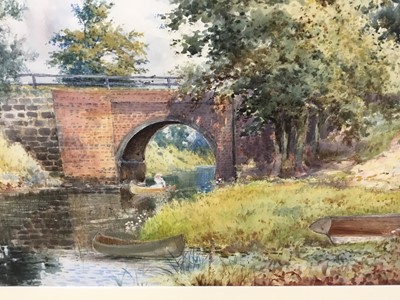 Lot 151 - Arthur Reginald Willett (1869-1929, watercolour, landscape with bridge