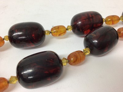 Lot 239 - Simulated amber necklace