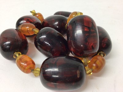Lot 239 - Simulated amber necklace