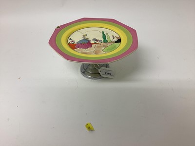 Lot 1310 - Clarice Cliff Bizarre range cake stand (chip to rim)