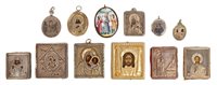 Lot 966 - Collection of Imperial Russian miniature icons...