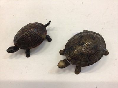 Lot 2494 - Two clockwork tortoise desk bells