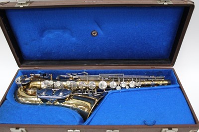 Lot 2214 - Sonora saxophone in case, together with a Viceroy Accordion