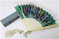 Lot 968 - Late 19th century Chinese Carsved ivory fan...